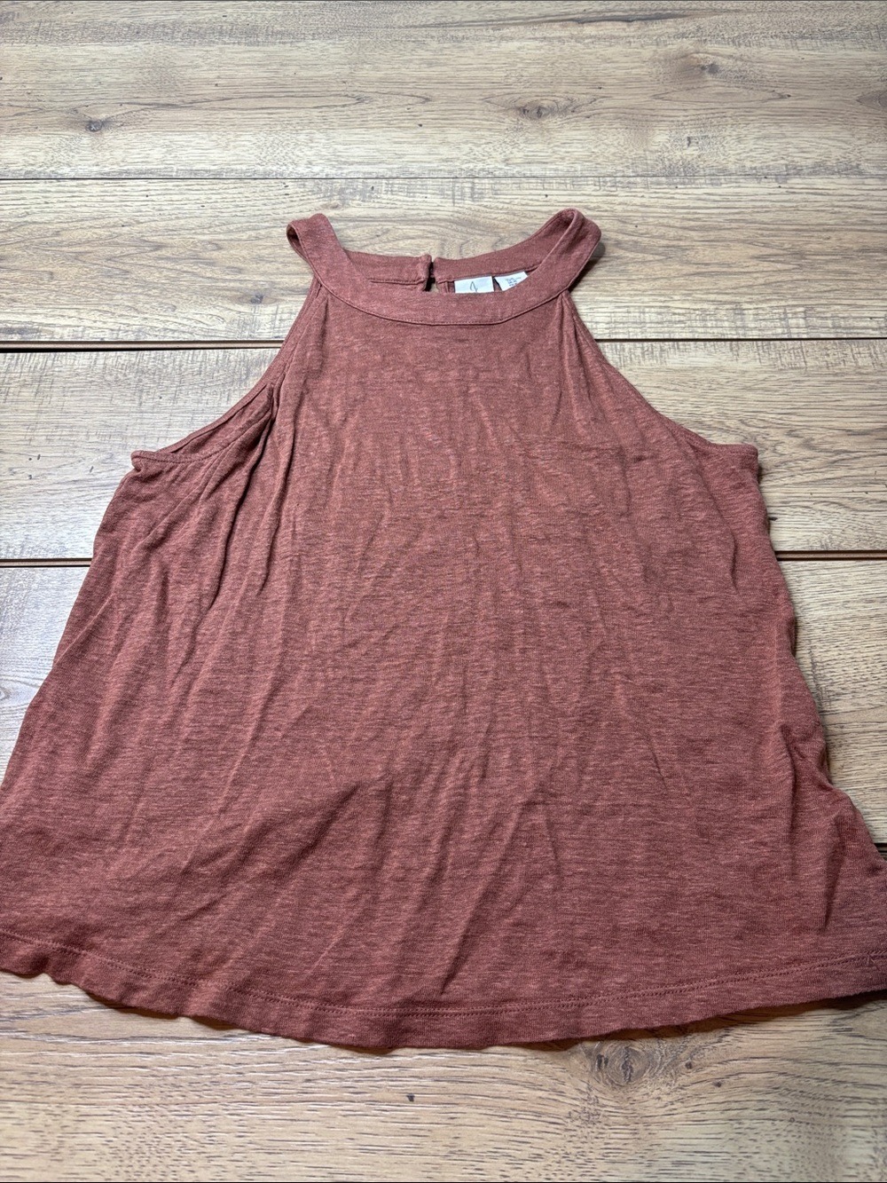 Women’s Joie 100% Linen Rust-Tone High Neck Tank Top Size XL